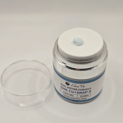 GHK-CU + SNAP-8 Dual Peptide Anti-Aging Copper Glow Face Cream + Derma Roller Free - MetaTRIM Health