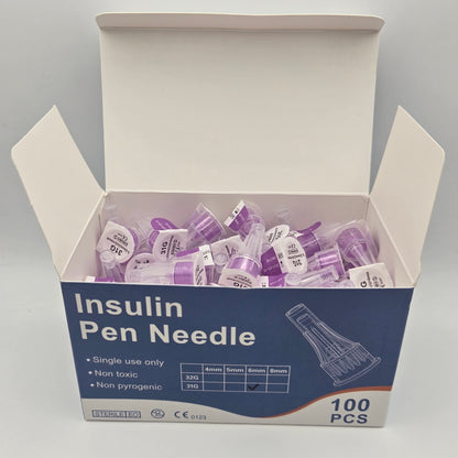 Premium Insulin / Peptide Injection Pen Needles | 31G x 6mm & 32G x 4mm | 100-Count Box