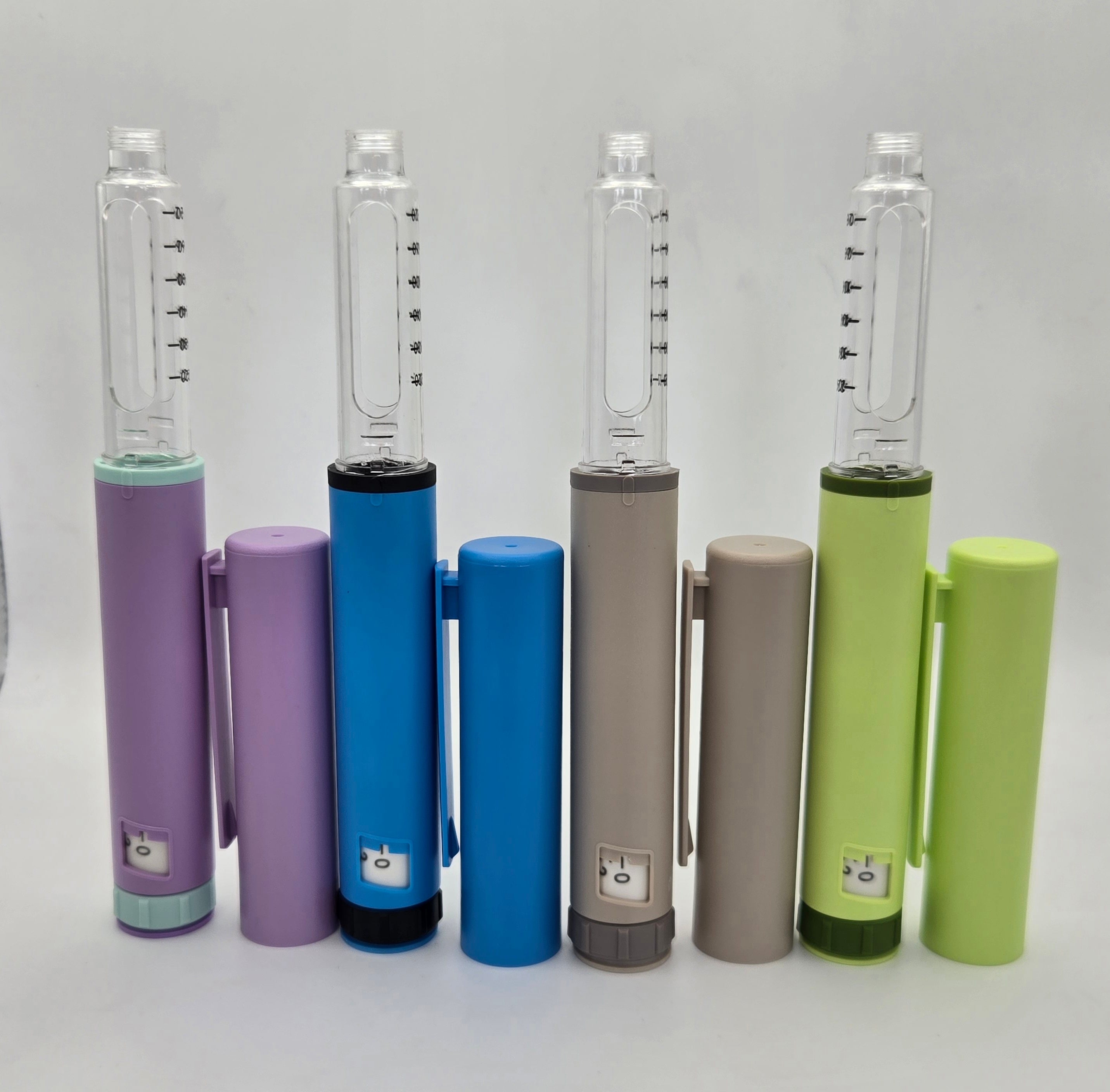 New Reusable 60-Unit Injection Pen w/ Case +  (3) 3ml Peptide Vials without Needles FREE SHIPPING