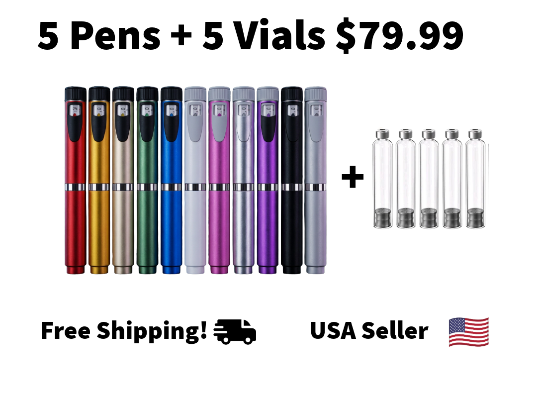 MetaTrim 5-Pack V2 Peptide Injection Pens & 5-Pack 3mL Cartridges – Assorted Colors