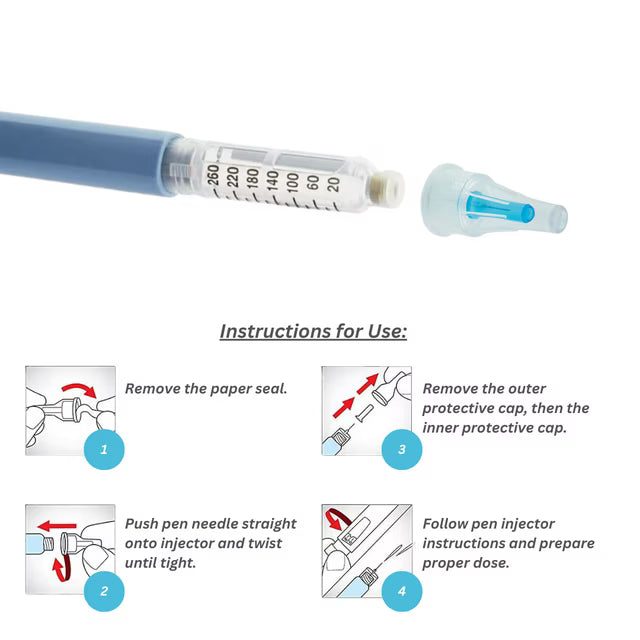 Premium Insulin / Peptide Injection Pen Needles | 31G x 6mm & 32G x 4mm | 100-Count Box