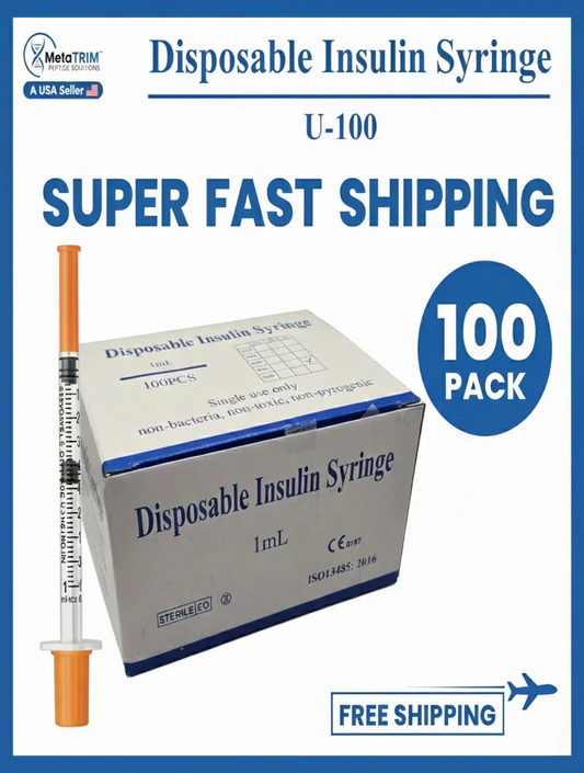 U-100 Insulin Delivery Device for Diabetic Care full Box of 100 Free Shipping - MetaTRIM Health