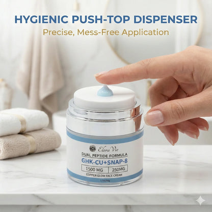 GHK-CU + SNAP-8 Dual Peptide Anti-Aging Copper Glow Face Cream + Derma Roller Free - MetaTRIM Health