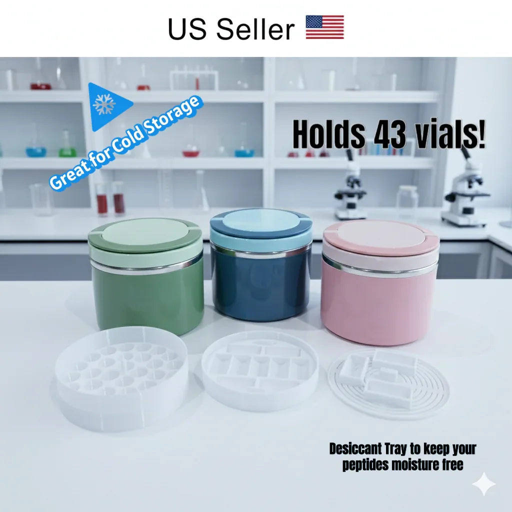 43 Vial Vacuum Sealed Stainless Peptide Container Perfect for Cold Storage! - MetaTRIM Health