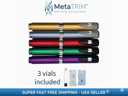 MetaTRIM V2 Metal Peptide Injection Pen – Reusable Anodized Aluminum, 3 Vials Included