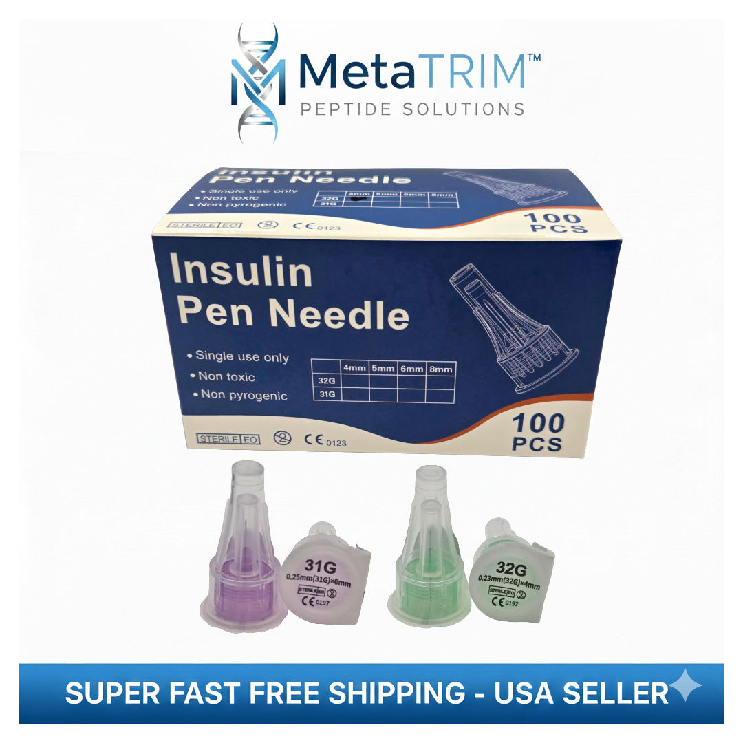 Premium Insulin / Peptide Injection Pen Needles | 31G x 6mm & 32G x 4mm | 100-Count Box